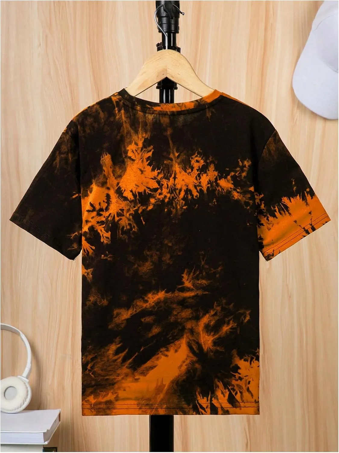 SweatyRocks Boy's Graphic T Shirts Crewneck Short Sleeve Tie Dye Casual Tee Top