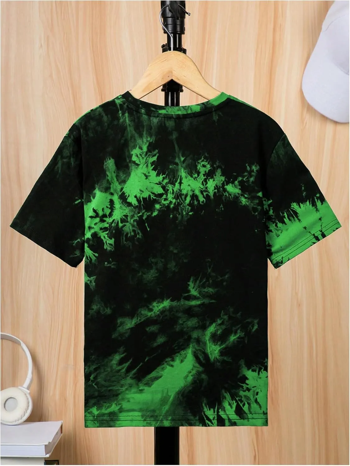 SweatyRocks Boy's Graphic T Shirts Crewneck Short Sleeve Tie Dye Casual Tee Top