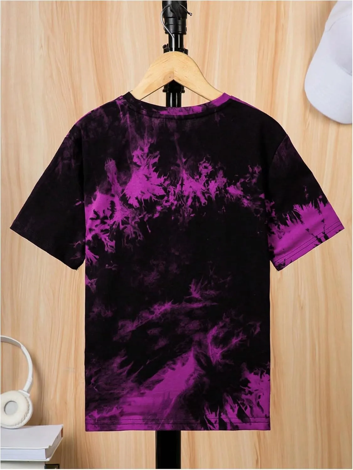 SweatyRocks Boy's Graphic T Shirts Crewneck Short Sleeve Tie Dye Casual Tee Top