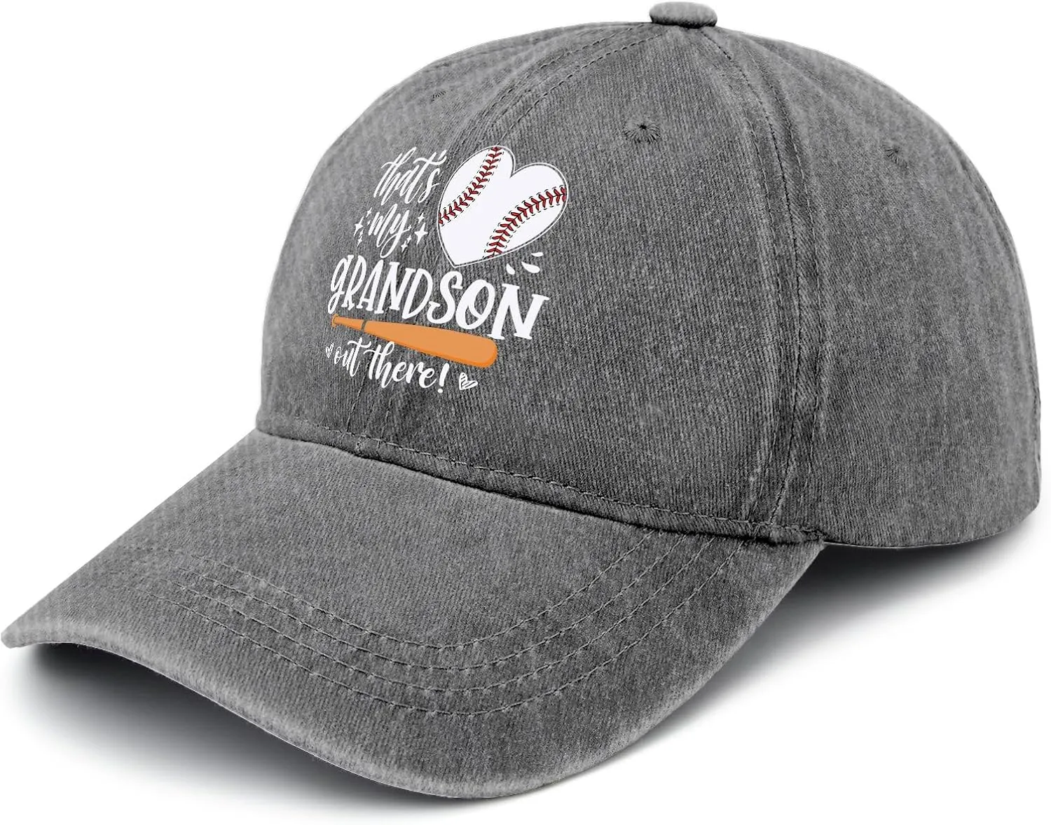 That's My Grandson Out There hat for Men Vintage Cotton Washed Baseball Caps Adjustable Dad