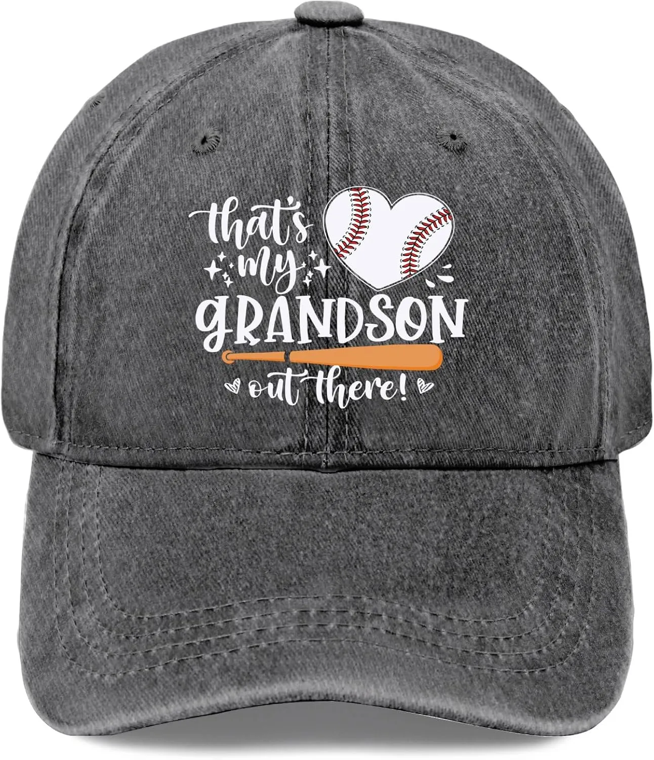That's My Grandson Out There hat for Men Vintage Cotton Washed Baseball Caps Adjustable Dad
