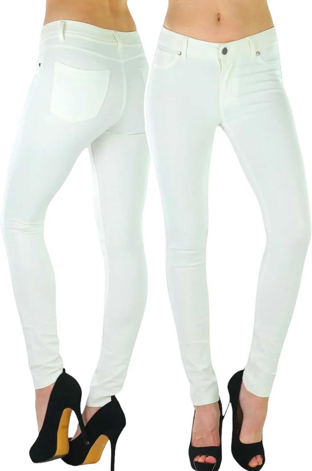 ToBeInStyle Women's Elastic Skinny Jean Pants w/Zipper & Pockets
