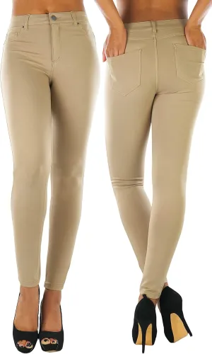 ToBeInStyle Women's Elastic Skinny Jean Pants w/Zipper & Pockets