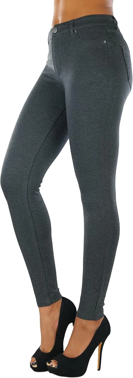 ToBeInStyle Women's Elastic Skinny Jean Pants w/Zipper & Pockets