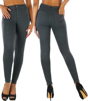 ToBeInStyle Women's Elastic Skinny Jean Pants w/Zipper & Pockets