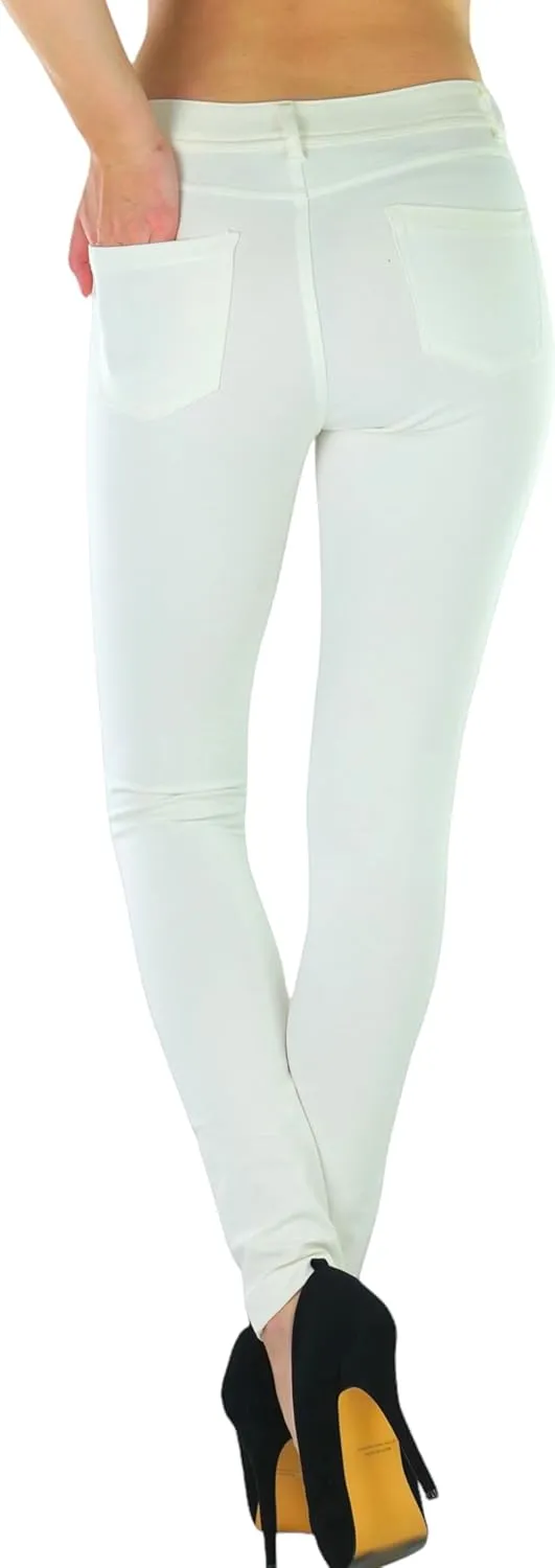 ToBeInStyle Women's Elastic Skinny Jean Pants w/Zipper & Pockets