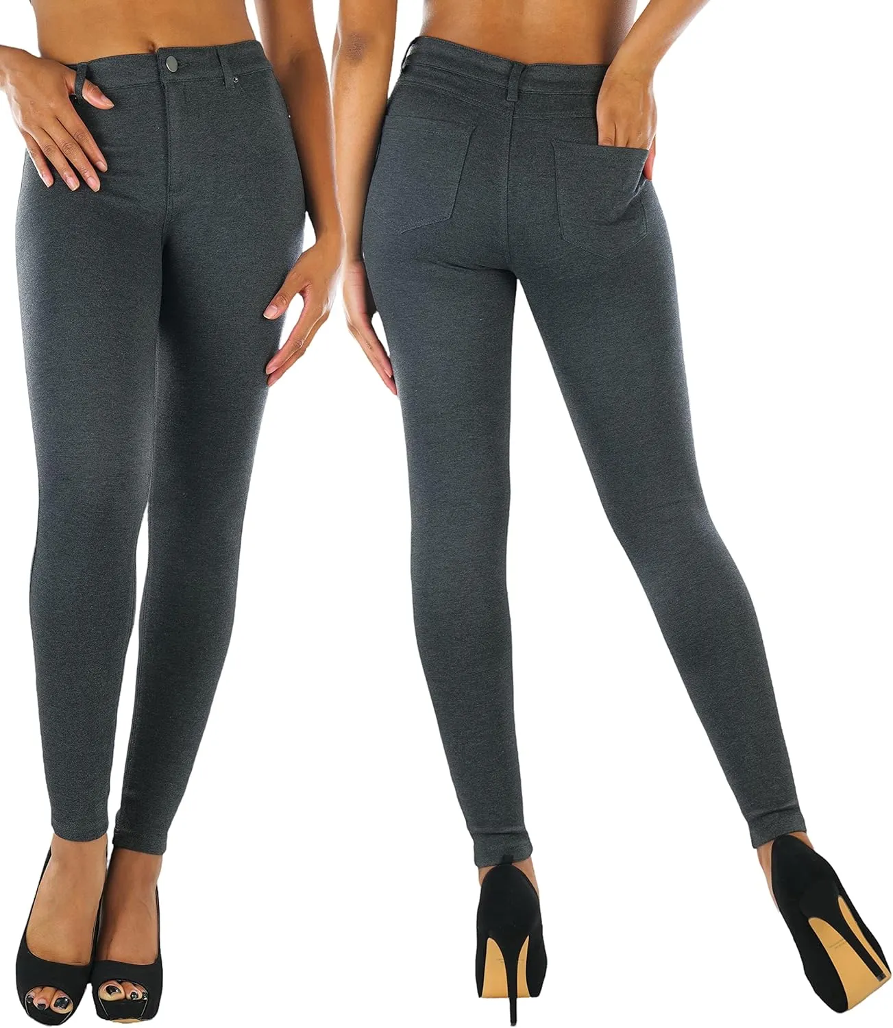 ToBeInStyle Women's Elastic Skinny Jean Pants w/Zipper & Pockets