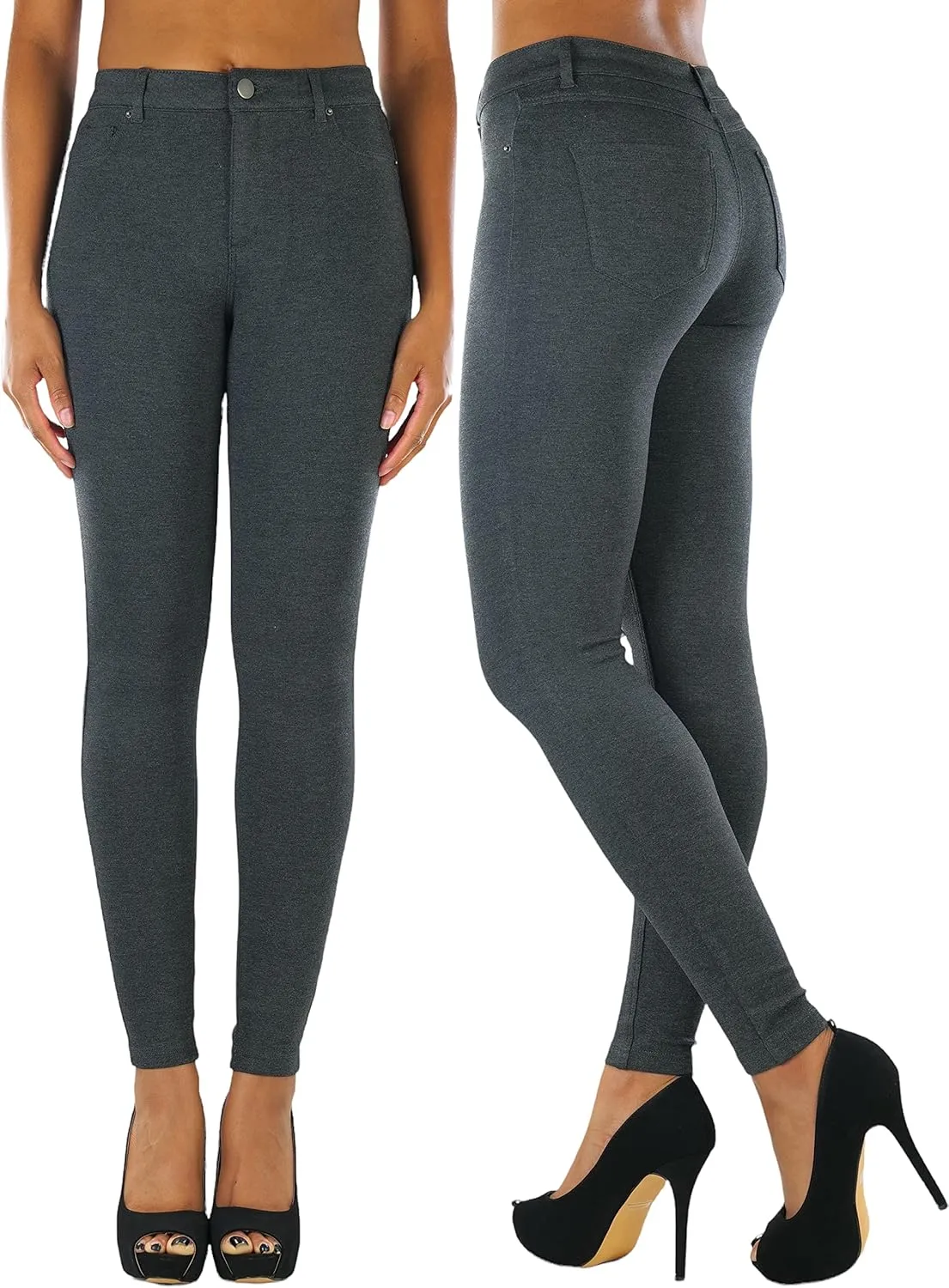 ToBeInStyle Women's Elastic Skinny Jean Pants w/Zipper & Pockets