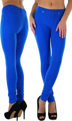 ToBeInStyle Women's Elastic Skinny Jean Pants w/Zipper & Pockets