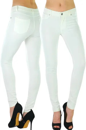 ToBeInStyle Women's Elastic Skinny Jean Pants w/Zipper & Pockets