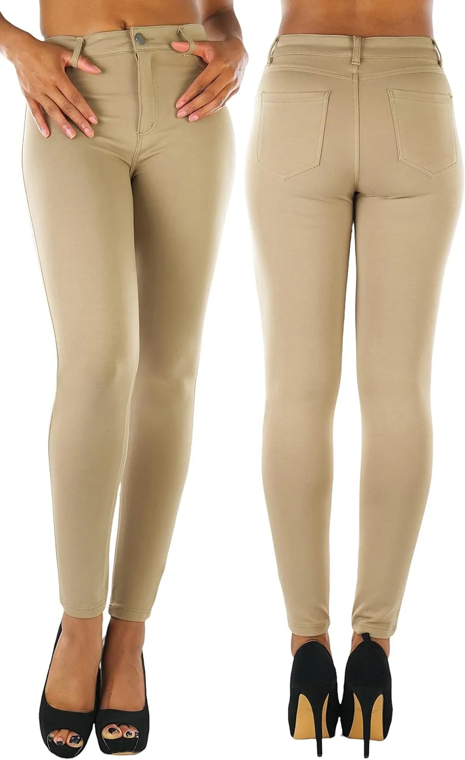 ToBeInStyle Women's Elastic Skinny Jean Pants w/Zipper & Pockets