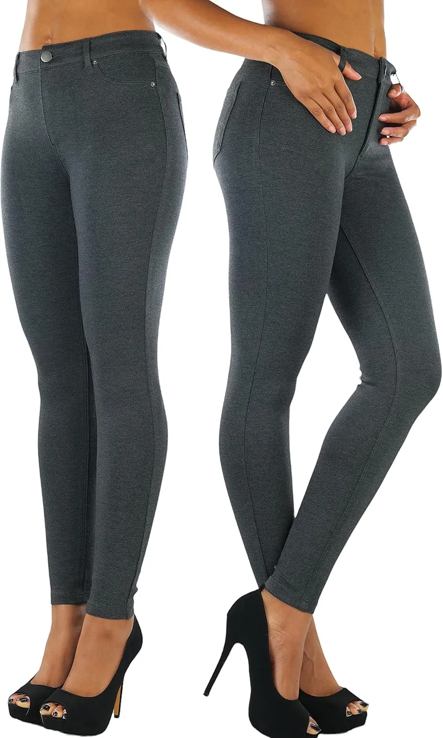 ToBeInStyle Women's Elastic Skinny Jean Pants w/Zipper & Pockets