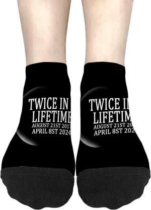Total Solar Eclipse Twice In A Lifetime Womens No Show Socks Athletic Sock Womens