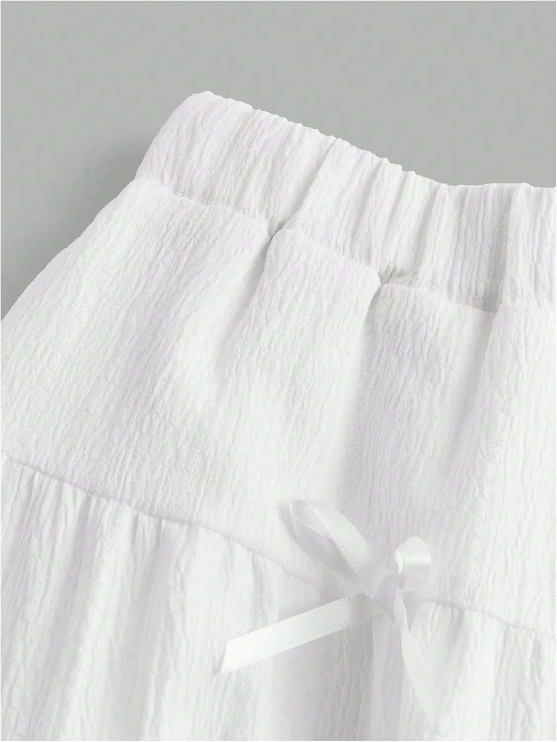 Verdusa Girl's Coquette Bow Flowy Long Skirts Fairy Flared High Waist Ruffle Skirt