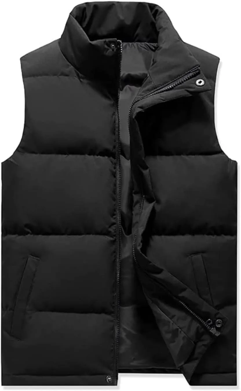 Vest Lightweight Men's Warmer Gilet Winter Puffer Down Vest Outerwear Full Zip Insulated Jacket Vest Outdoor