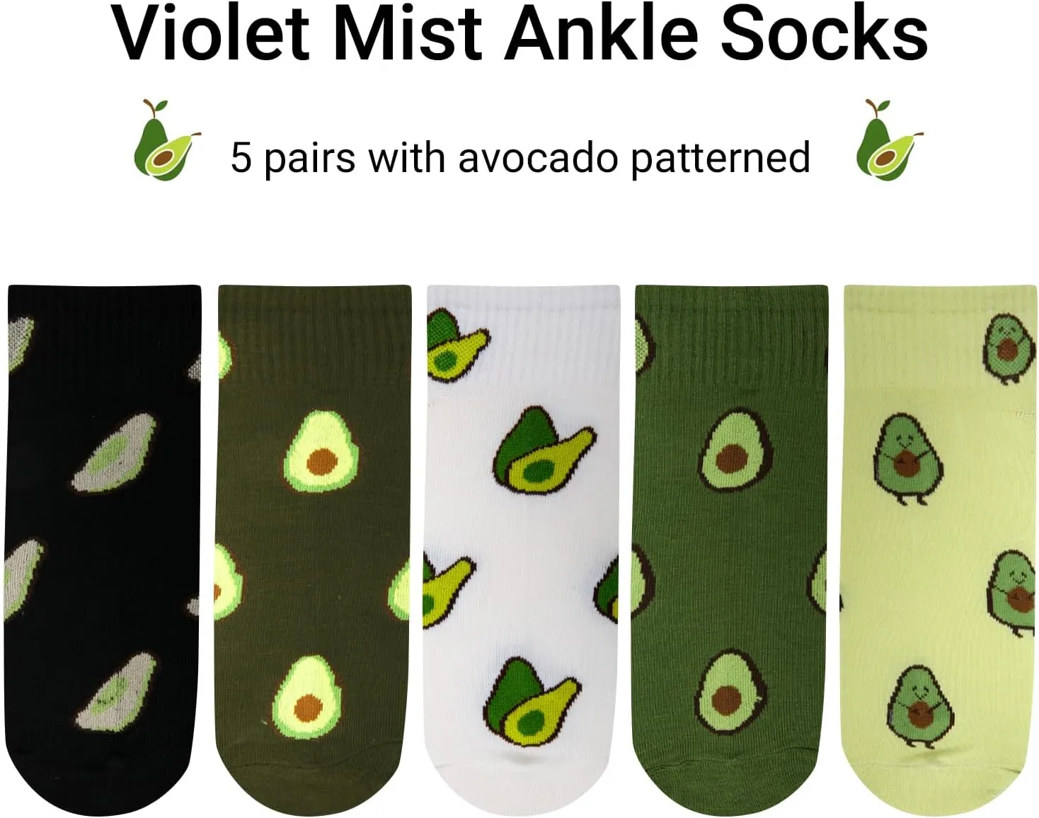Violet Mist Ankle Socks for Women Girls Funny Novelty Patterned Low Cut Socks Cute Frilly Short Sock Casual Ankle High Sock