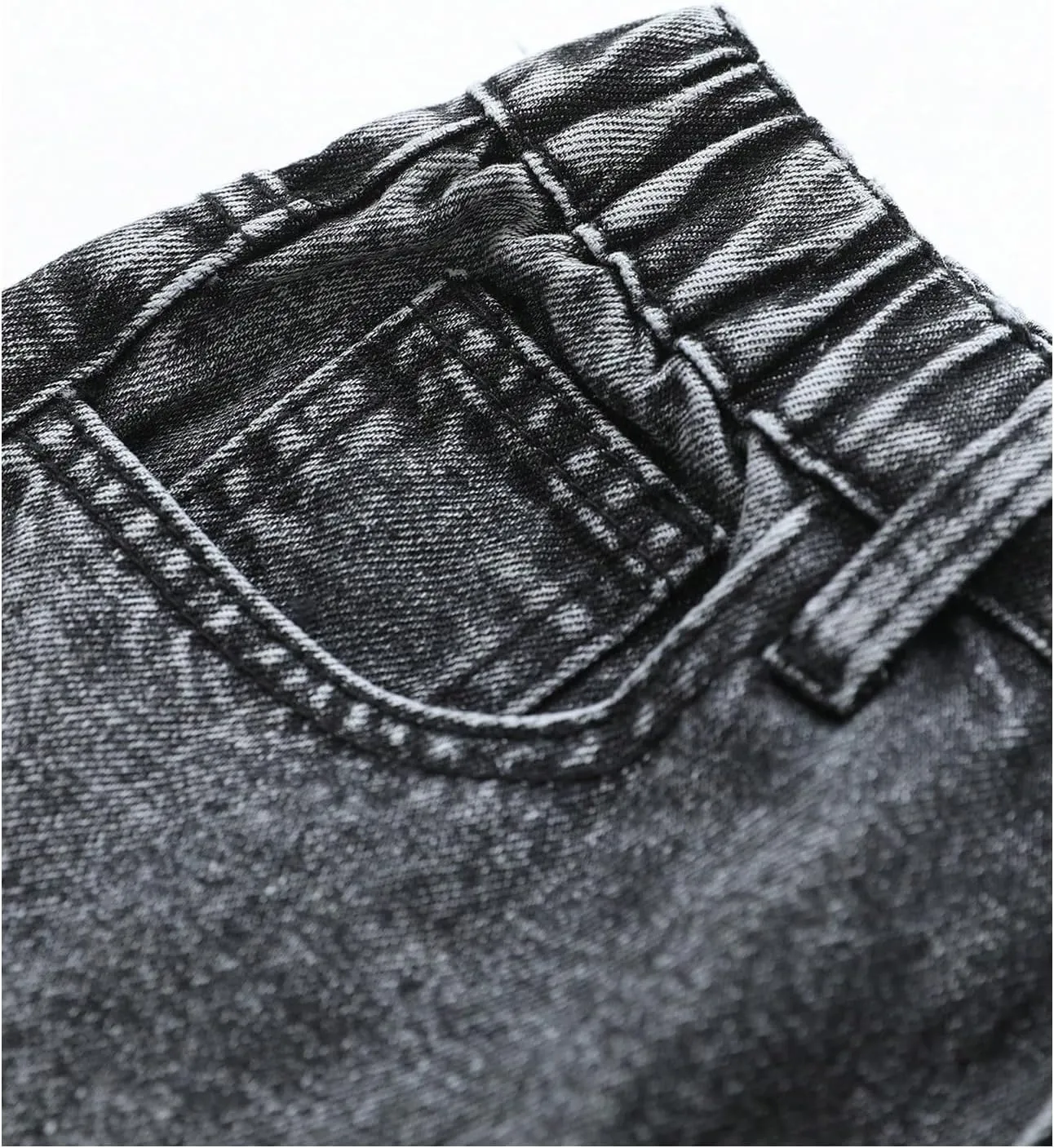 WDIRARA Girl's Casual High Waisted Cargo Jeans Wide Leg Denim Pants with Pockets