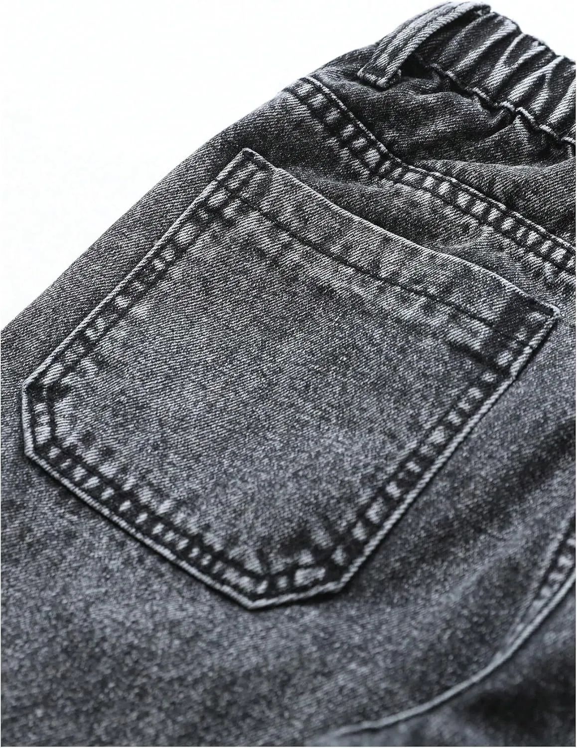 WDIRARA Girl's Casual High Waisted Cargo Jeans Wide Leg Denim Pants with Pockets