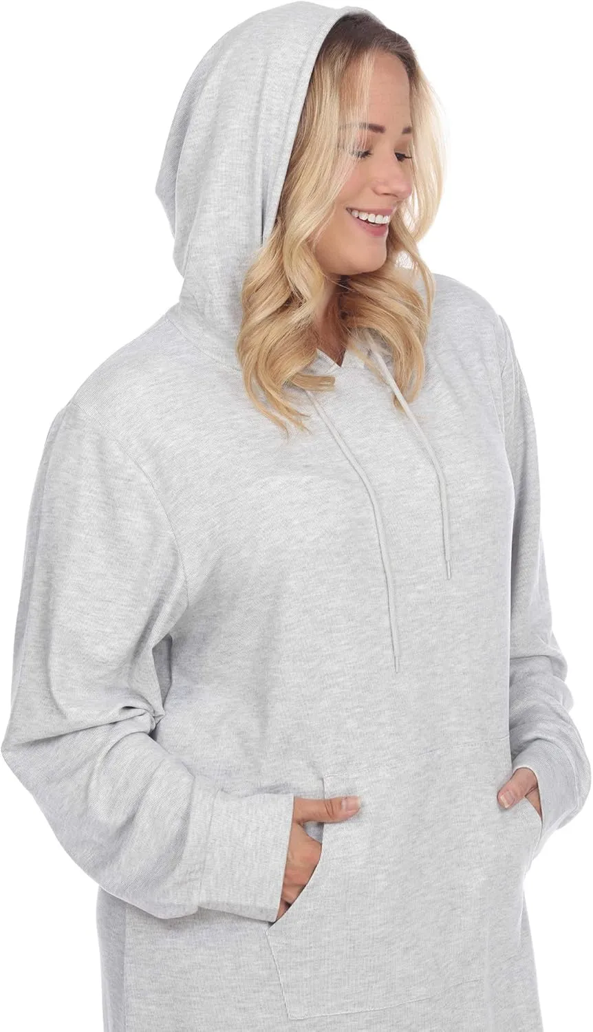 white mark Plus Size Hoodie Sweatshirt Dress
