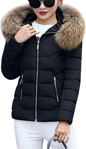 Women Oversized Warm Outwear Coats Quilted Parka Down Coat Long Sleeve Full Zip Puffer Jacket