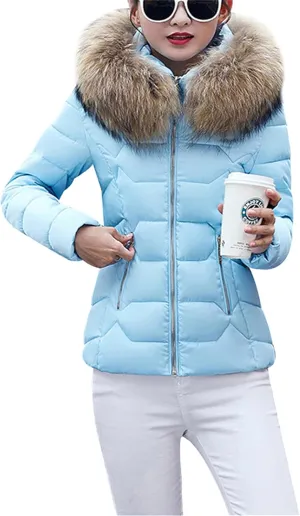 Women Oversized Warm Outwear Coats Quilted Parka Down Coat Long Sleeve Full Zip Puffer Jacket