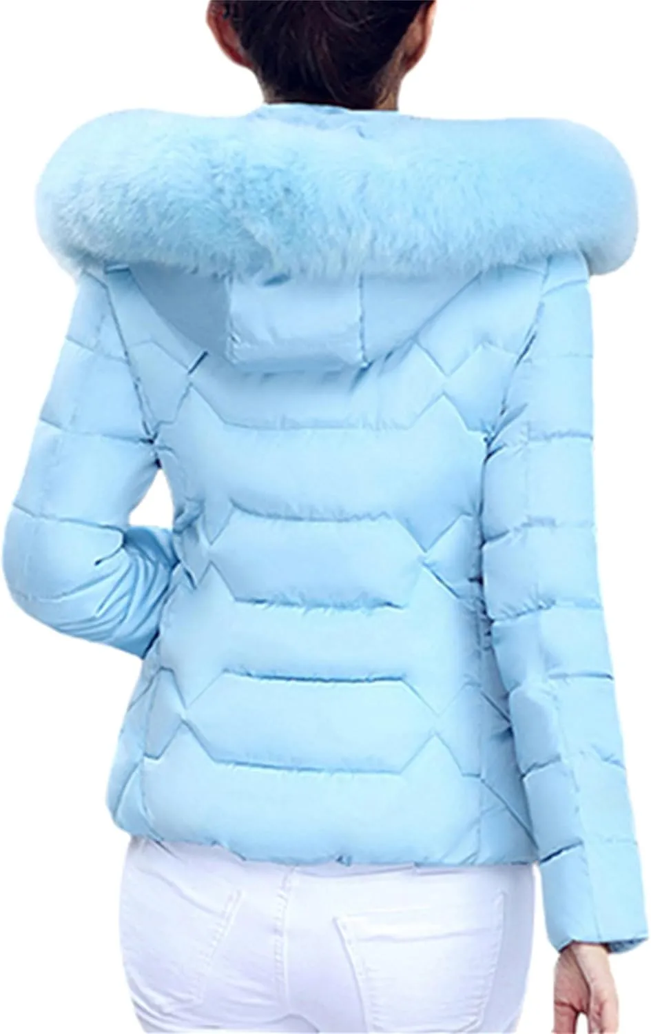 Women Oversized Warm Outwear Coats Quilted Parka Down Coat Long Sleeve Full Zip Puffer Jacket