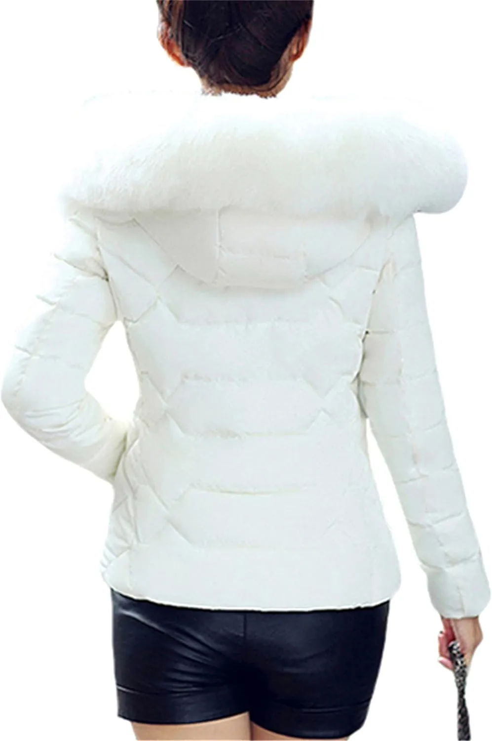 Women Oversized Warm Outwear Coats Quilted Parka Down Coat Long Sleeve Full Zip Puffer Jacket
