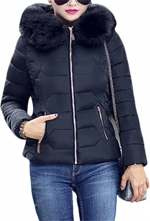 Women Oversized Warm Outwear Coats Quilted Parka Down Coat Long Sleeve Full Zip Puffer Jacket