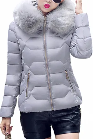 Women Oversized Warm Outwear Coats Quilted Parka Down Coat Long Sleeve Full Zip Puffer Jacket