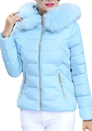 Women Oversized Warm Outwear Coats Quilted Parka Down Coat Long Sleeve Full Zip Puffer Jacket