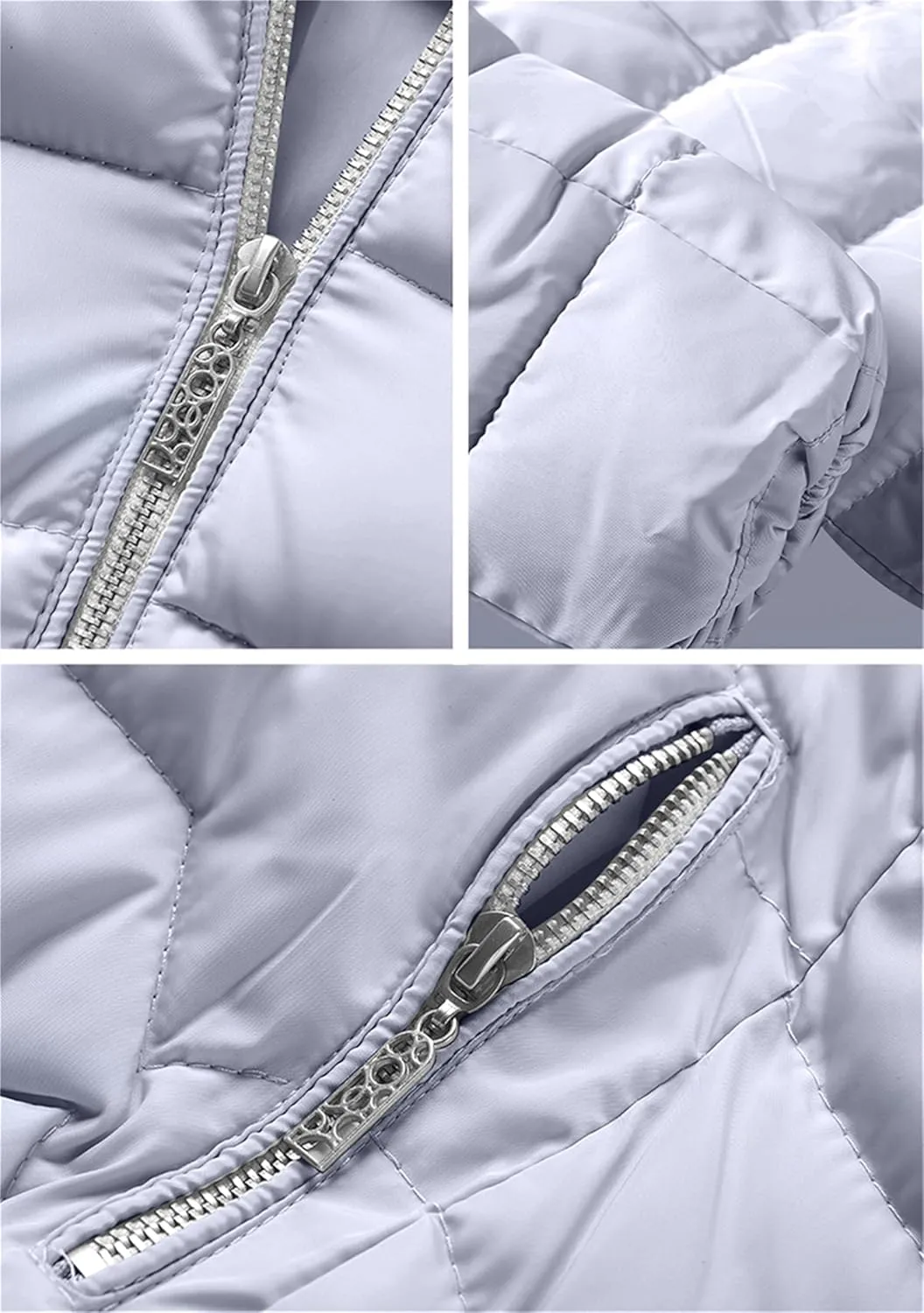 Women Oversized Warm Outwear Coats Quilted Parka Down Coat Long Sleeve Full Zip Puffer Jacket