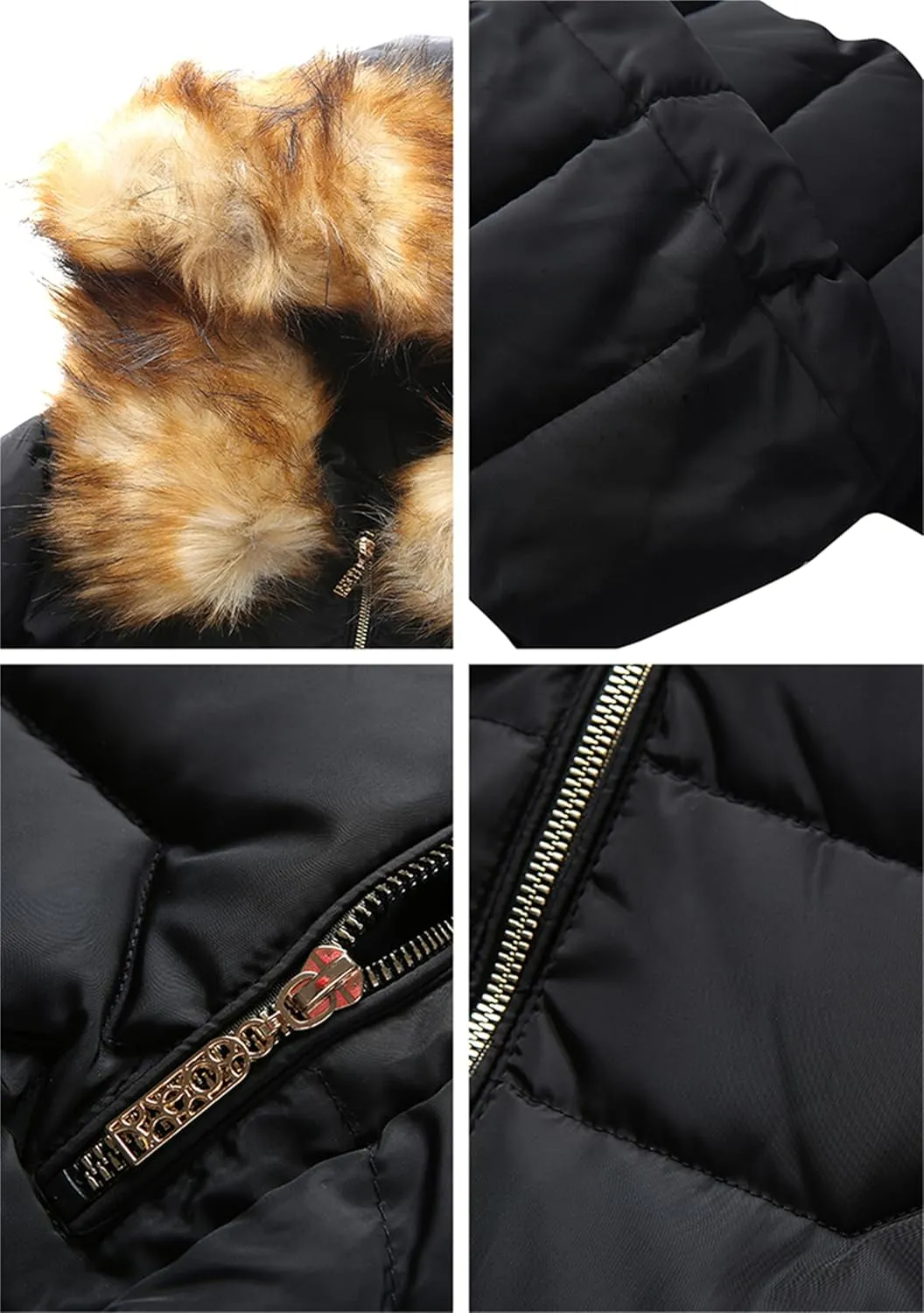 Women Oversized Warm Outwear Coats Quilted Parka Down Coat Long Sleeve Full Zip Puffer Jacket