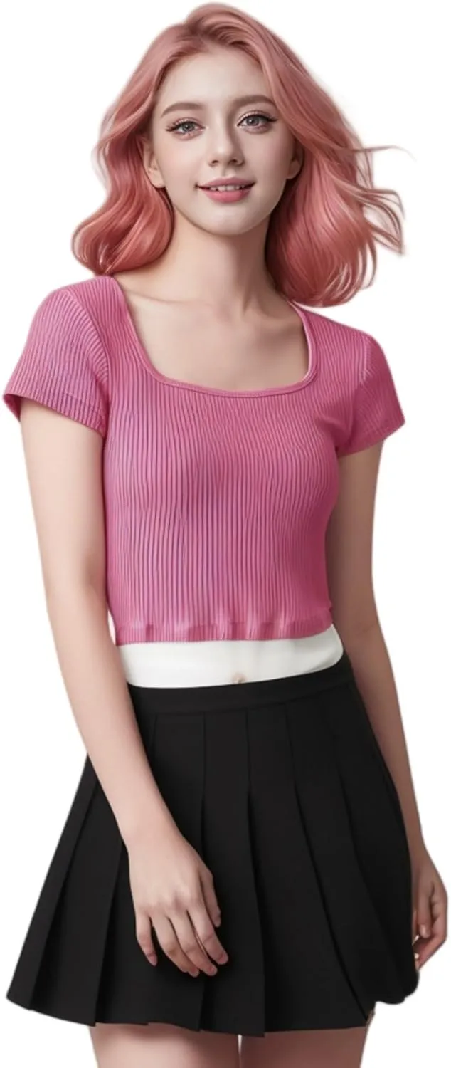 Women Pleated Mini Skirt with Elastic Waist High Waist Skirt with Lining Shorts for Halloween Dress up Daily Wear