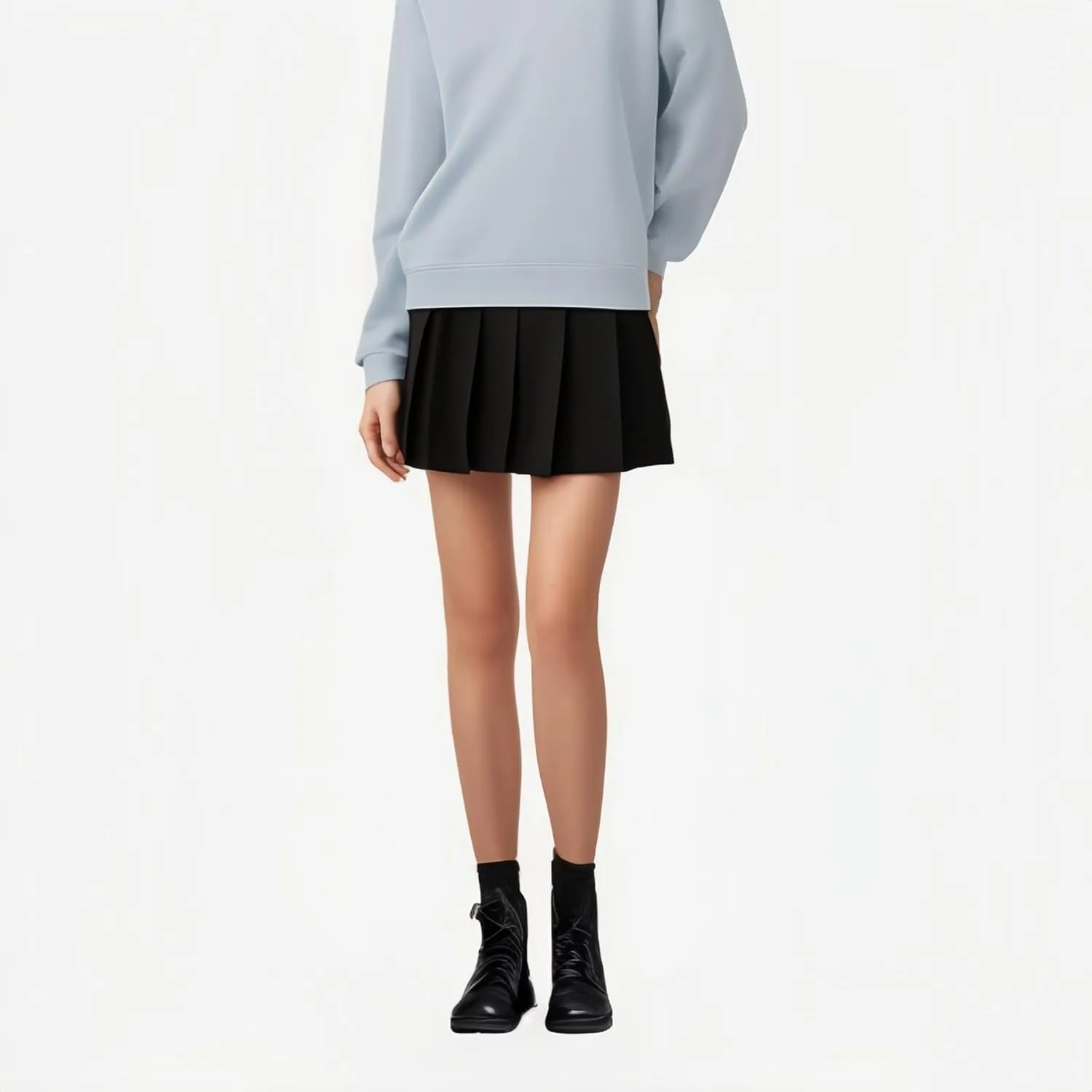 Women Pleated Mini Skirt with Elastic Waist High Waist Skirt with Lining Shorts for Halloween Dress up Daily Wear