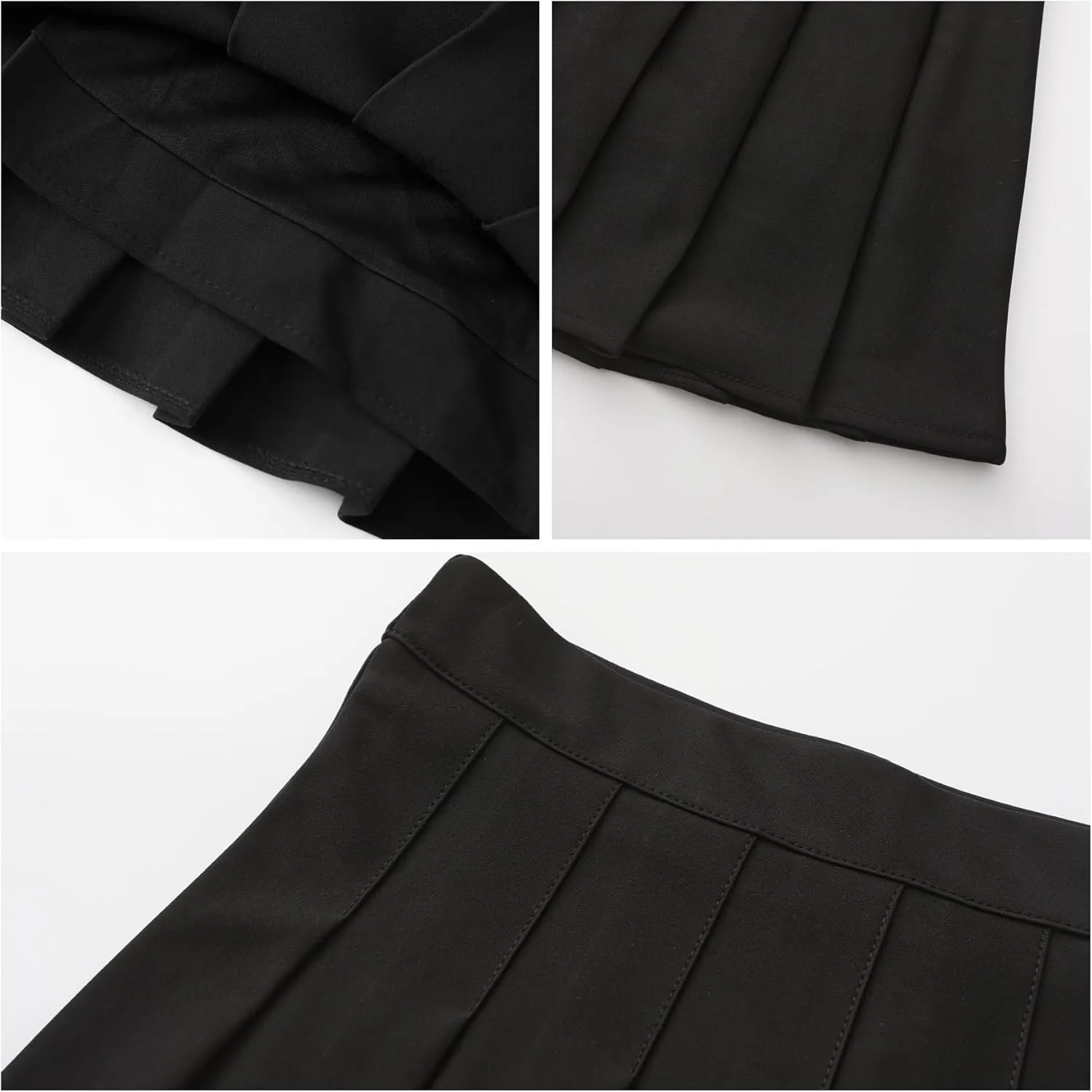 Women Pleated Mini Skirt with Elastic Waist High Waist Skirt with Lining Shorts for Halloween Dress up Daily Wear