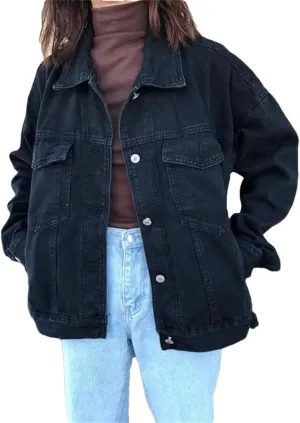 Women Winter Casual Harajuku Streetwear Boyfriend Jean Jacket Bomber Jacket Outwear