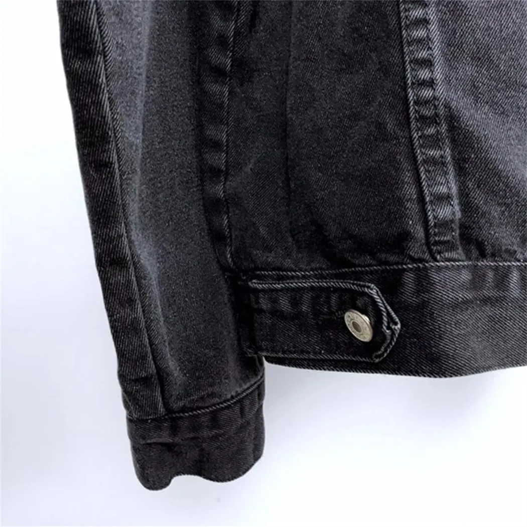 Women Winter Casual Harajuku Streetwear Boyfriend Jean Jacket Bomber Jacket Outwear