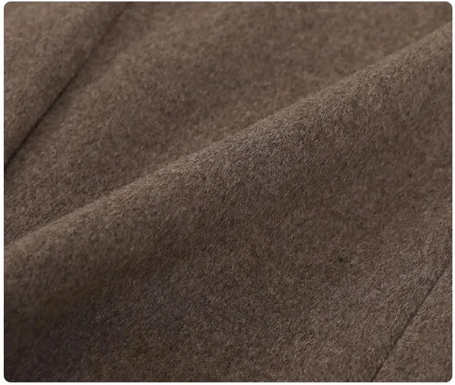 Women Wool Blend Coat Solid Mid Long Woolen Blazer Thick Warm Overcoat Office Lady Wintertops