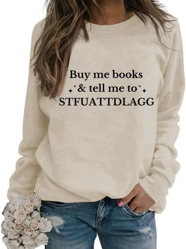 Womens Abibliophobia Sweatshirt Funny Vintage Reading Shirts Long Sleeve Crewneck Graphic Pullover Book Lover Gift