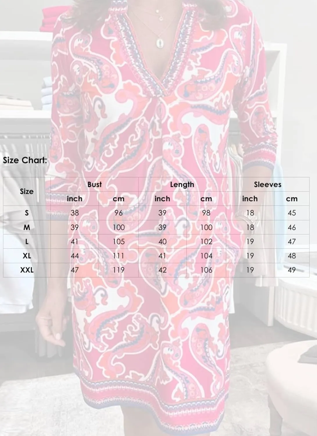 Women's Baby Pink 3/4 Sleeve Boho Mini Dress Paisley Tunic Shift Casual Boho Summer Casual Dress Church Sundress