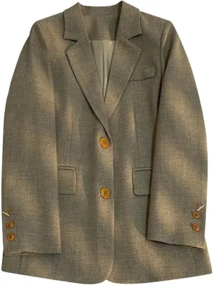 Women's Blazer Jacket Autumn Gray Casual Suits for Women