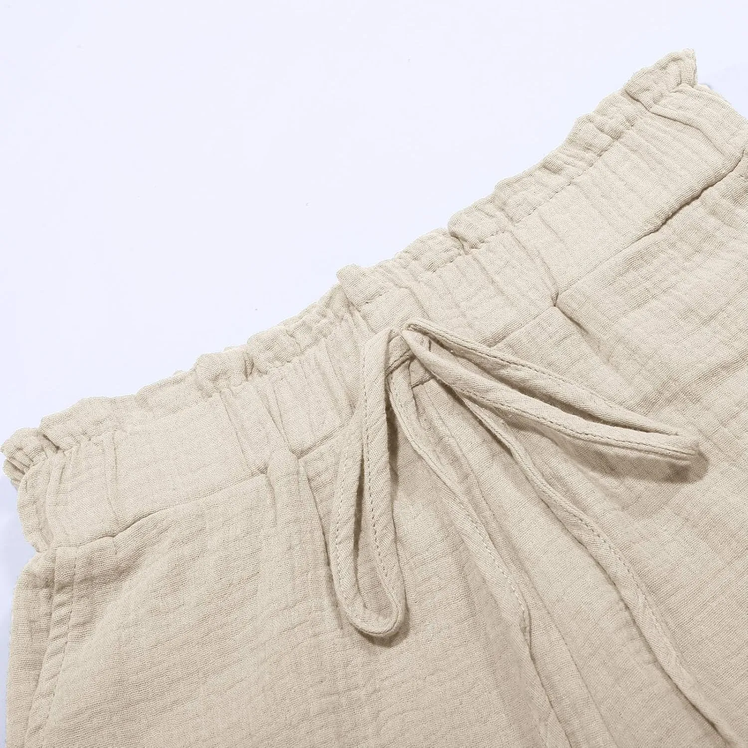 Womens Casual Shorts Elastic High Waisted Wide Leg Shorts 2024 Vacation Resort Beach Cruise Shorts with Pocket Summer