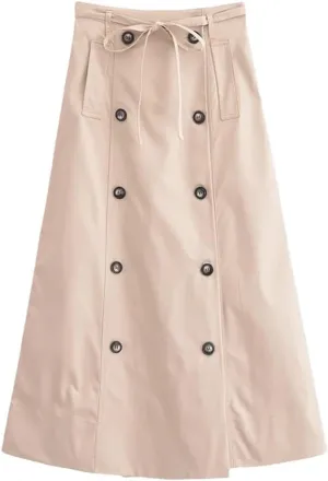 Women's Casual Versatile Maxi Skirt Women Elegant High Waist Solid Color Skirts