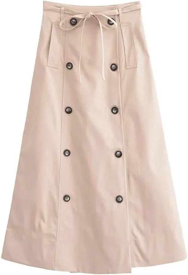 Women's Casual Versatile Maxi Skirt Women Elegant High Waist Solid Color Skirts