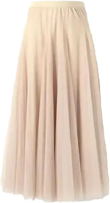 Women's Elastic Skirt Summer Korean Beach High Waist Pleated Long Skirt