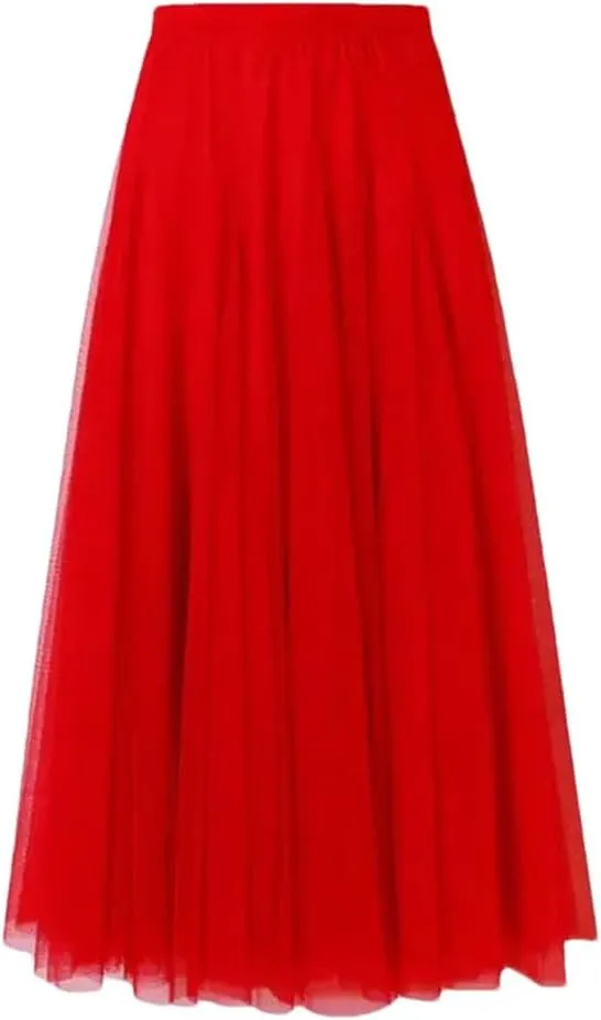Women's Elastic Skirt Summer Korean Beach High Waist Pleated Long Skirt