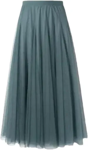Women's Elastic Skirt Summer Korean Beach High Waist Pleated Long Skirt