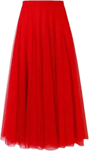 Women's Elastic Skirt Summer Korean Beach High Waist Pleated Long Skirt