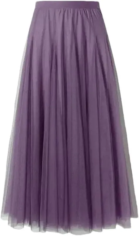 Women's Elastic Skirt Summer Korean Beach High Waist Pleated Long Skirt