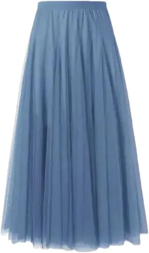 Women's Elastic Skirt Summer Korean Beach High Waist Pleated Long Skirt